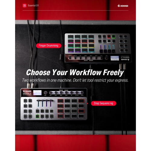 Open Box - Donner Essential D1 Performance Beat Machine Drum Machine