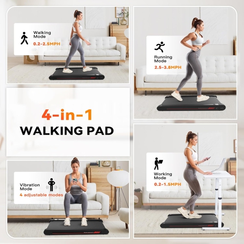 Sperax Walking Vibration Pad, 4 in 1 Treadmill, Walking Treadmill Pad for Home with Remote Control and APP