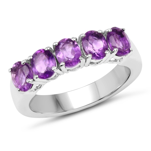 1.70 ct. Genuine Amethyst .925 Sterling Silver Ring