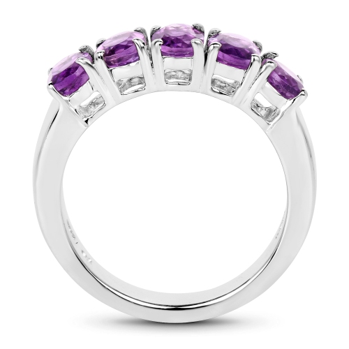1.70 ct. Genuine Amethyst .925 Sterling Silver Ring