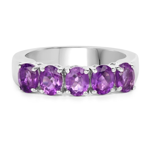 1.70 ct. Genuine Amethyst .925 Sterling Silver Ring