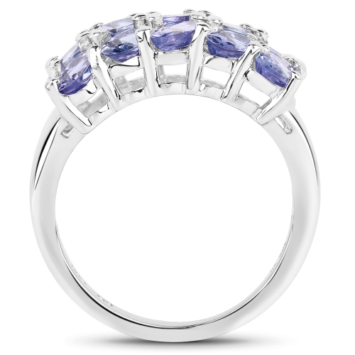 Bague 3.75&nbsp;carat en argent sterling, tanzanite véritable .925