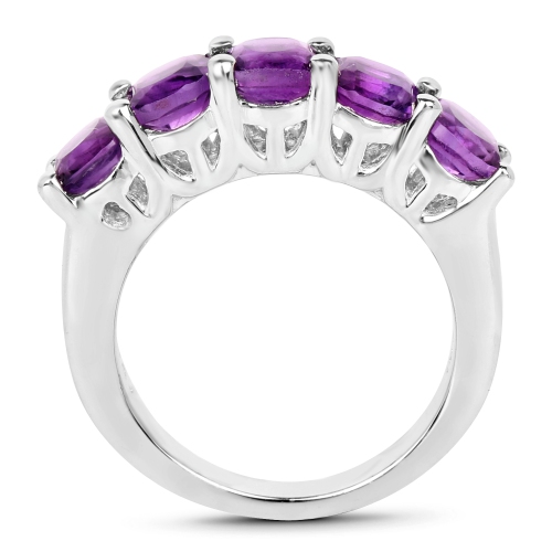 2.75 Carat Genuine Amethyst .925 Sterling Silver Ring