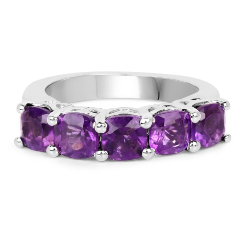 2.75 Carat Genuine Amethyst .925 Sterling Silver Ring