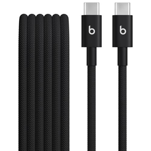 Beats By Dr. Dre 1.5m (4.9 ft.) USB-C to USB-C Woven Cable (MDGA4LL/A) - Bolt Black