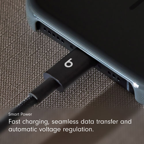 Beats By Dr. Dre 1.5m (4.9 ft.) USB-C to USB-C Woven Cable (MDGA4LL/A) - Bolt Black