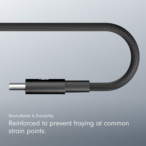 Beats By Dr. Dre 1.5m (4.9 ft.) USB-C to USB-C Woven Cable (MDGA4LL/A) - Bolt Black