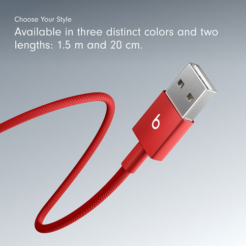 Beats By Dr. Dre 1.5m USB-A to USB-C Woven Cable (MFEJ4LL/A) - Rapid Red