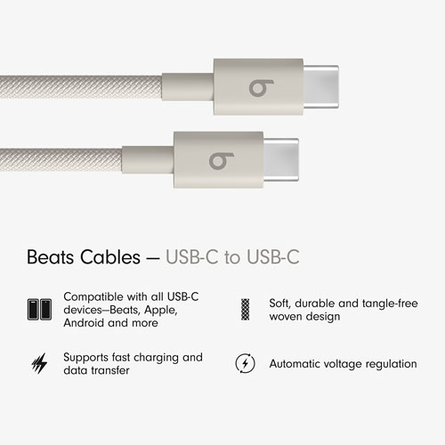Câble tissé USB-C à USB-C de 1,5 m de Beats By Dr. Dre (MDGD4LL/A) - Gemme éclair