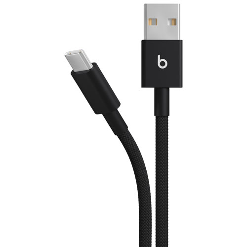 Beats By Dr. Dre 1.5m (4.9 ft.) USB-A to USB-C Woven Cable (MDGG4LL/A) - Bolt Black