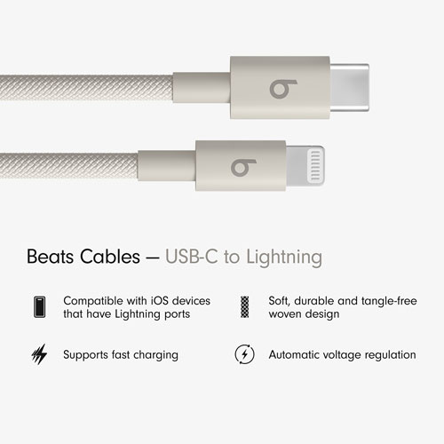 Beats By Dr. Dre 1.5m USB-C to Lightning Woven Cable (MDGL4LL/A) - Surge Stone