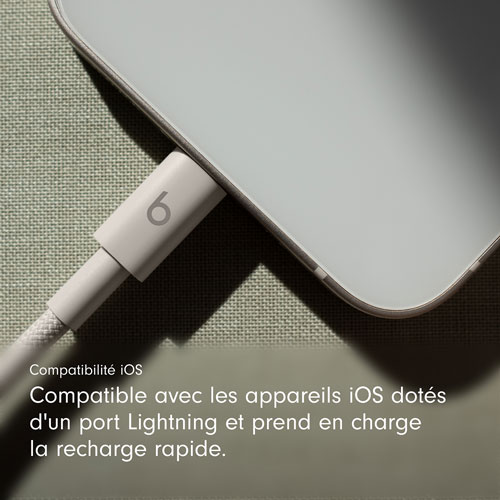 Câble tissé USB-C à Lightning de 1,5 m (4,9 pi) de Beats By Dr. Dre (MDGL4LL/A) - Gemme éclair