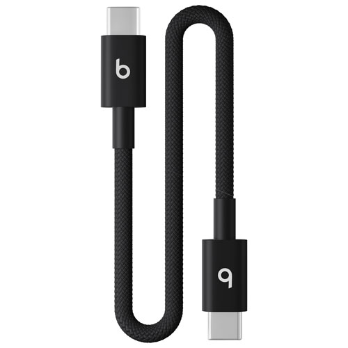 Câble tissé USB-C à USB-C de 0,2 m (0,65 pi) de Beats By Dr. Dre (MEQ94LL/A) - Noir éclair