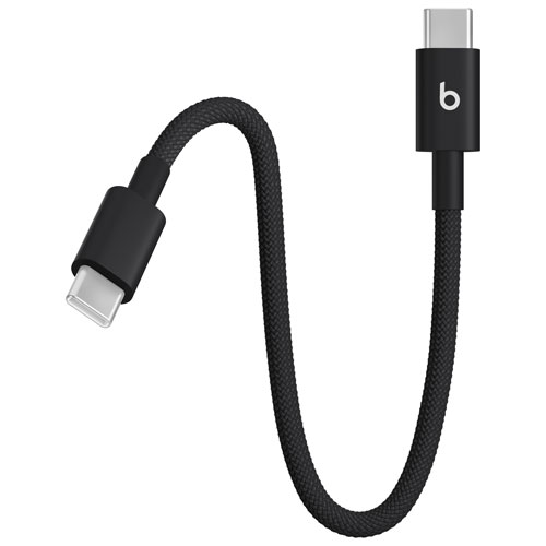 Câble tissé USB-C à USB-C de 0,2 m (0,65 pi) de Beats By Dr. Dre (MEQ94LL/A) - Noir éclair