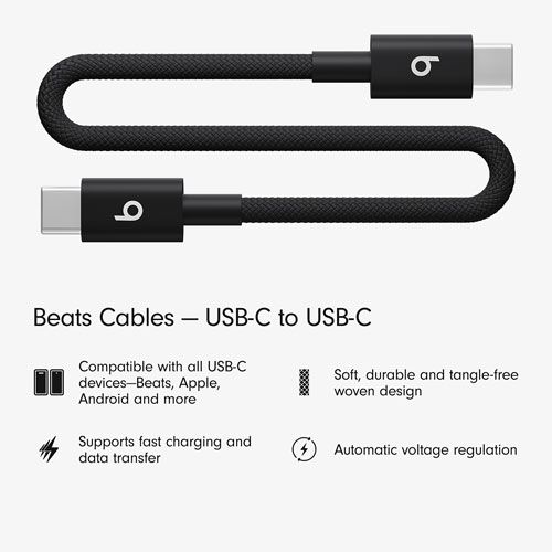 Câble tissé USB-C à USB-C de 0,2 m de Beats By Dr. Dre (MEQ94LL/A) - Noir éclair