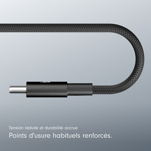 Beats By Dr. Dre 0.2m (0.65 ft.) USB-A to USB-C Woven Cable (MEQL4LL/A) - Bolt Black