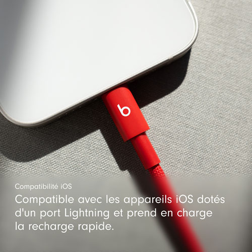 Câble tissé USB-C à Lightning de 1,5 m de Beats By Dr. Dre (MFEH4LL/A) - Rouge vif