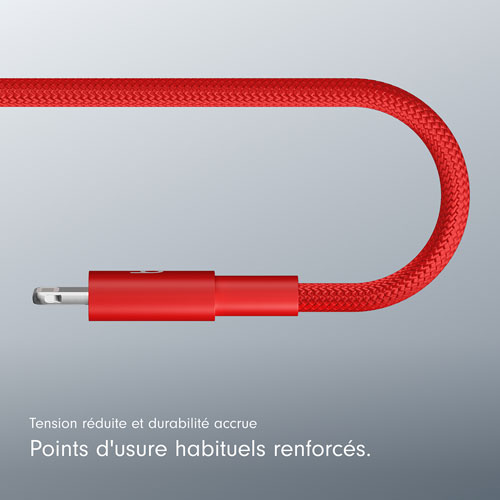 Câble tissé USB-C à Lightning de 1,5 m de Beats By Dr. Dre (MFEH4LL/A) - Rouge vif