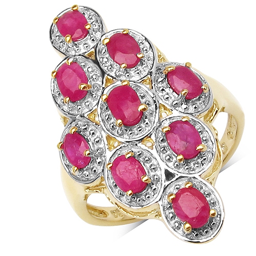 QJ  1.98 Ct. Genuine Ruby .925 Sterling Ring In Silver