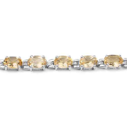 9.03 carat Bracelet .925 en argent sterling, citrine véritable