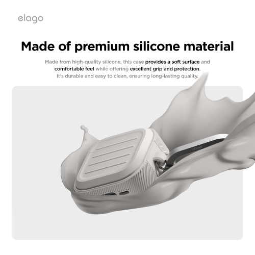 elago Armor Compatible with AirPods 4 Case - for AirPods 4th Generation Cover, Carabiner Included, Supports Wireless Charging, Shock Resistant, Full