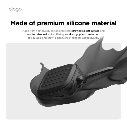 elago Armor Case Compatible with AirPods 4th Generation Case, Carabiner Included, Supports Wireless Charging, Shock Resistant, Full Protection