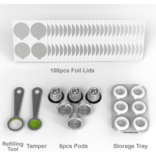 Triplot Reusable Capsules for Nespresso OriginalLine - 6pcs Refillable Coffee Pods,Stainless Steel Cups Compatible for Nespresso OriginalLine Machine