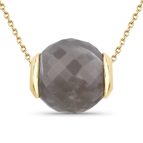Image 1 of 2.. 16.79 Carat Genuine Grey Moonstone .925 Sterling Silver Pendant