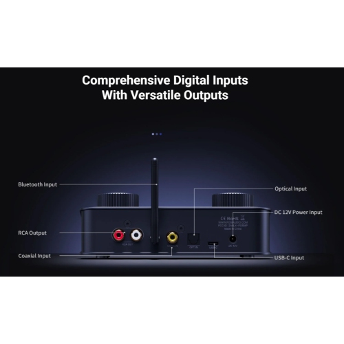 Fosi Audio K7 Gaming HiFi DAC/Headphone Amplifier with Tone Tuning and Balanced Output