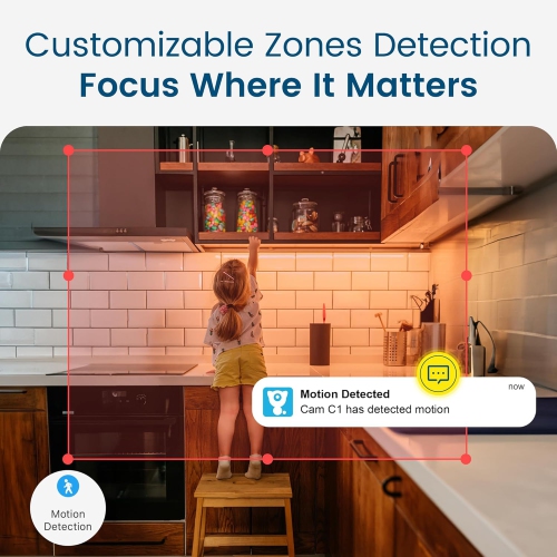 Little elf Camera 2 Pack, Litokam 2K Indoor Security Camera for Pet/Elder/Baby Monitor, Home Camera Human Motion Detection, Pet Camera with Night