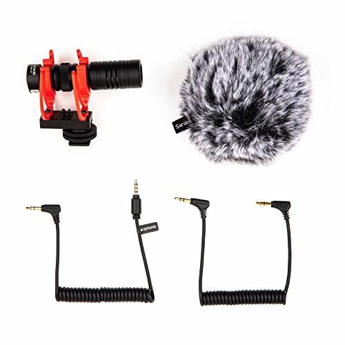 Saramonic Vmic Mini II On-Camera Shotgun Mic for Cameras, Mobile Devices & More with Rycote Shock Mount, Internal WS, Furry WS, Case, TRS & TRRS