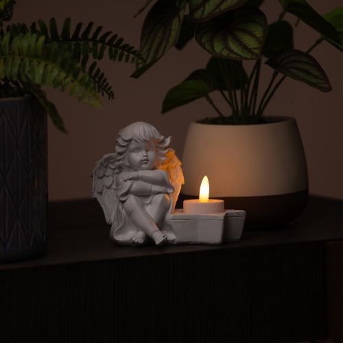 Cherub Angels Flameless Tealight Candle Holders - 5.5" - Set of 4