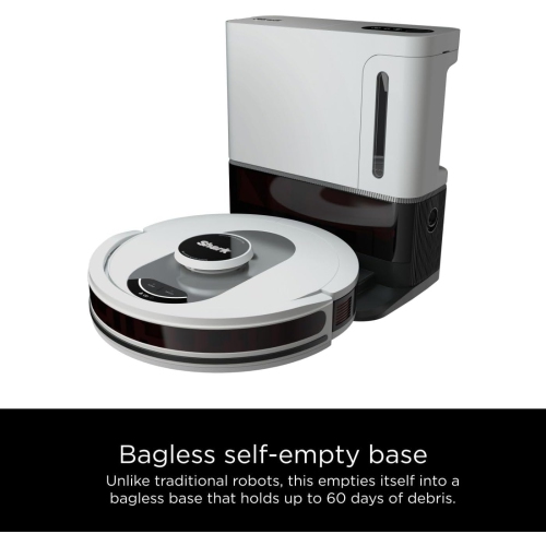 Shark AV2511AE AI Robot Vacuum with XL Self-Empty Base, Bagless, 60-Day Capacity, LIDAR Navigation, Home Mapping, Silver & Black
