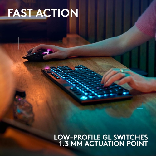 Open box Logitech G915 X LIGHTSPEED Wireless Backlit Mechanical GL Tactile TKL Gaming Keyboard - Black