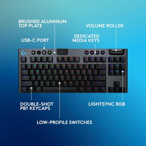 Open box Logitech G915 X LIGHTSPEED Wireless Backlit Mechanical GL Tactile TKL Gaming Keyboard - Black