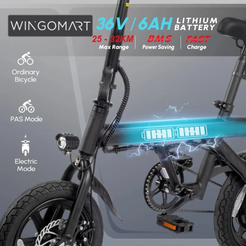 Electric Bike for Adults 16" Battery Range up to 50km with 350W Motor | Folding Electric Bicycle ,Commuter City E-Bike | E-bike w/ 32kmh SPEED |