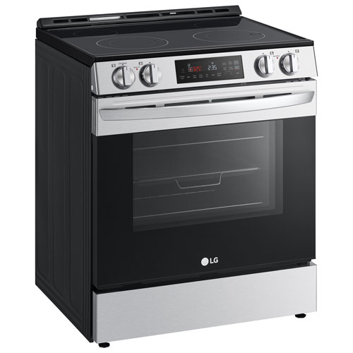 Cuisinière électrique encastrable avec ventilateur à convection et friture à air chaud 6,3 pi³ 30 po de LG (LSEL6332FC) - Inox