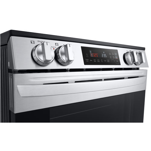 Cuisinière électrique encastrable avec ventilateur à convection et friture à air chaud 6,3 pi³ 30 po de LG (LSEL6332FC) - Inox