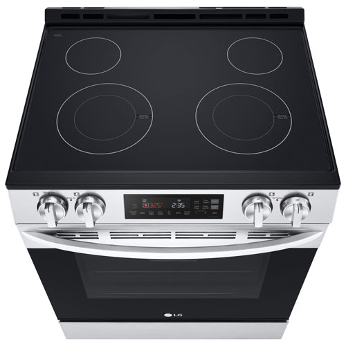 Cuisinière électrique encastrable avec ventilateur à convection et friture à air chaud 6,3 pi³ 30 po de LG (LSEL6332FC) - Inox