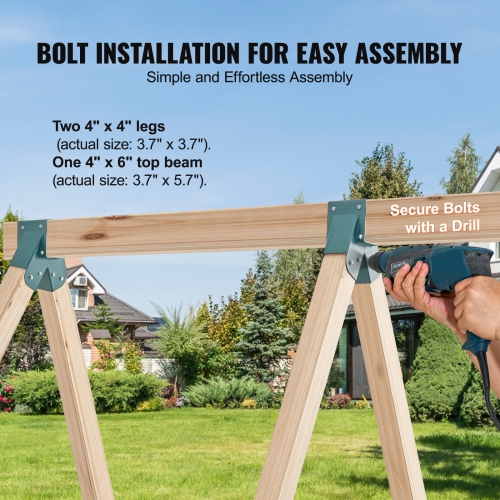 VEVOR A-Frame Middle Swing Set Brackets, Heavy Duty Carbon Steel Swing Set with Mounting Hardware, DIY Swing Set Bracket Swing Set Kit for 4x4 Legs &