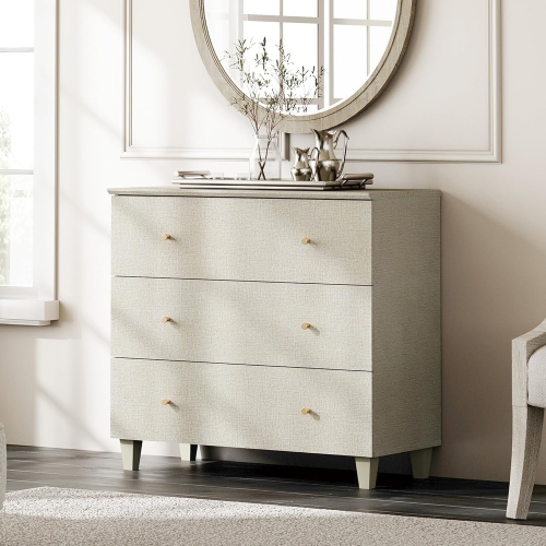 WAMPAT  Dresser for Bedroom \w 3 Drawers, 35.4" Wide Storage Organizer Chest Of Drawers, Modern Wood Closet Chests Organizer Kid Dresser for Living