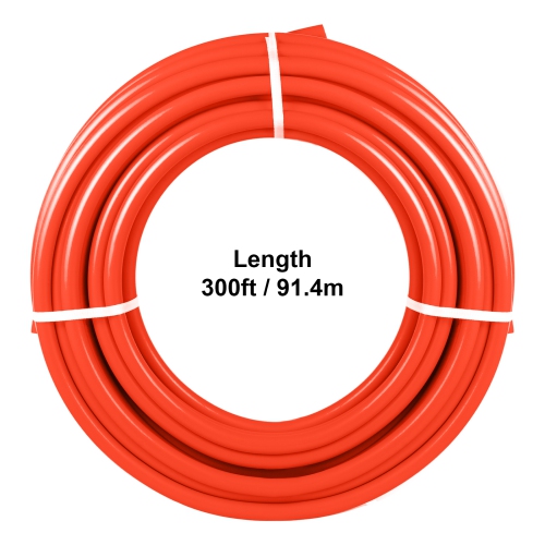 VEVOR 1/2 Inch Oxygen Barrier 300 Feet Tube Coil EVOH PEX-B Pipe, for Residential Commercial Radiant Floor Heating, Red