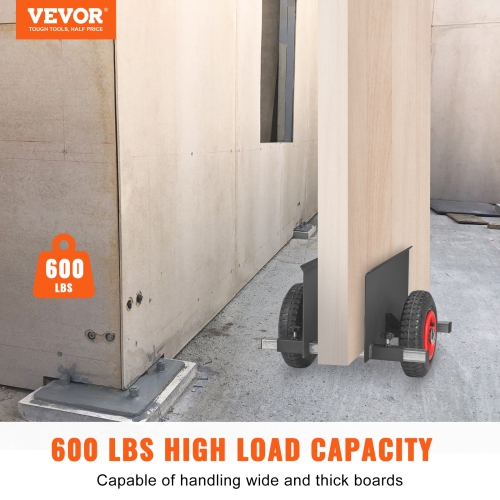 VEVOR 600LBS Capacity Panel Dolly, Slab Dolly, Heavy-duty Drywall Mover with 8" Pneumatic Wheels, Adjustable Clamp Panel Cart for Drywall Sheet,