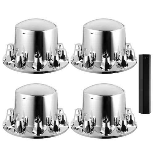 VEVOR Rear Axle Wheel Covers, Dome Axle Cover for Semi Truck, ABS Electroplate Rust-Resistant Lug Nut Covers, Universal Fit, Installation Tool