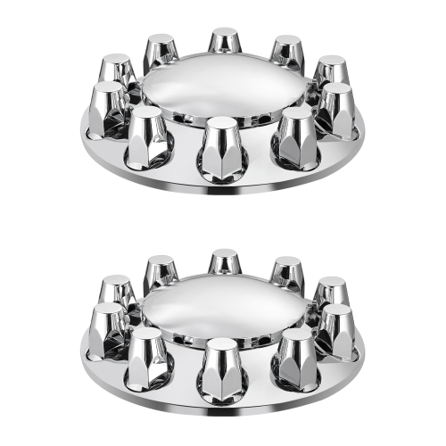 VEVOR Front Axle Wheel Covers, Dome Axle Cover for Semi Truck, ABS Electroplate Rust-Resistant Lug Nut Covers, Universal Fit, Installation Tool