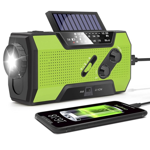Emergency Weather Radio,Portable Emergency Radio,USB Solar Hand Crank Charging,SOS Alarm & Flashlight for Indoor Outdoor