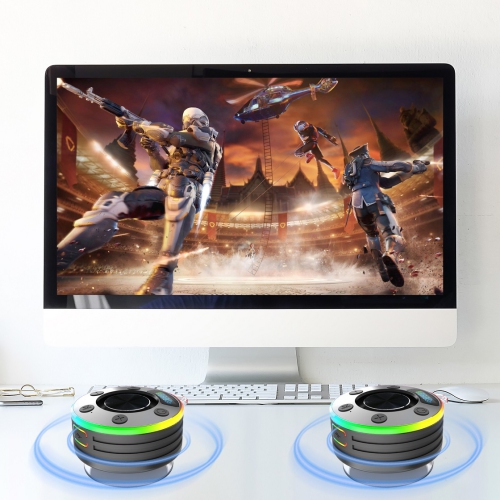 Bluetooth Shower Speaker,Mini Shower Speaker with Suction Cup,Shower Radio Wireless with RGB Light,FM Radio,Waterproof Bluetooth Speaker for Kayak