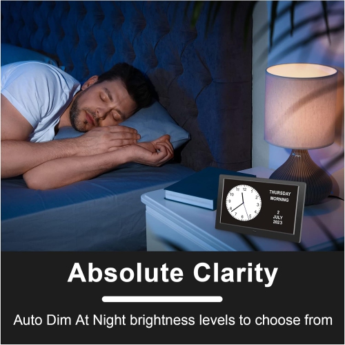 Horloge avec calendrier, horloge numérique avec date, grande horloge LCD de 10&nbsp;po, alarme jour et heure, horloge calendrier pour perte de