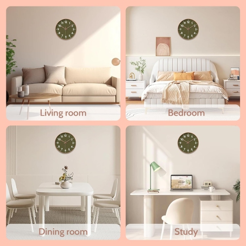 Wall Clocks Battery Operated,12” Large Wall Clock for Living Room Bedroom Classroom Decor,Kitchen Clock,Modern Wall Clock,Non-Ticking Silent Clock