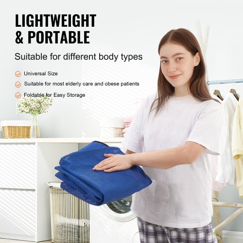VEVOR 400LBS Capacity Full Body Patient Lift Sling, Patient Lift Medical Sling for Easy Transfer and Bathing, Polyester Patient Aid Transfer Sling